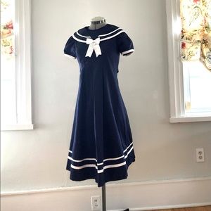 Girls “Sailor” style dress, Navy, Size 12